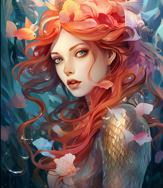 Fish And Mermaid Girl Diamond Art Kit