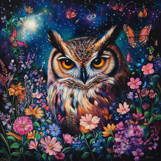Owl In The Night Diamond Art Kit