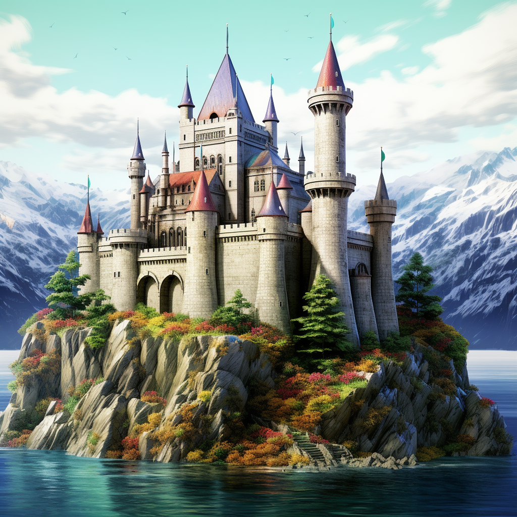 Purple Red Tower Castle Diamond Art Kit