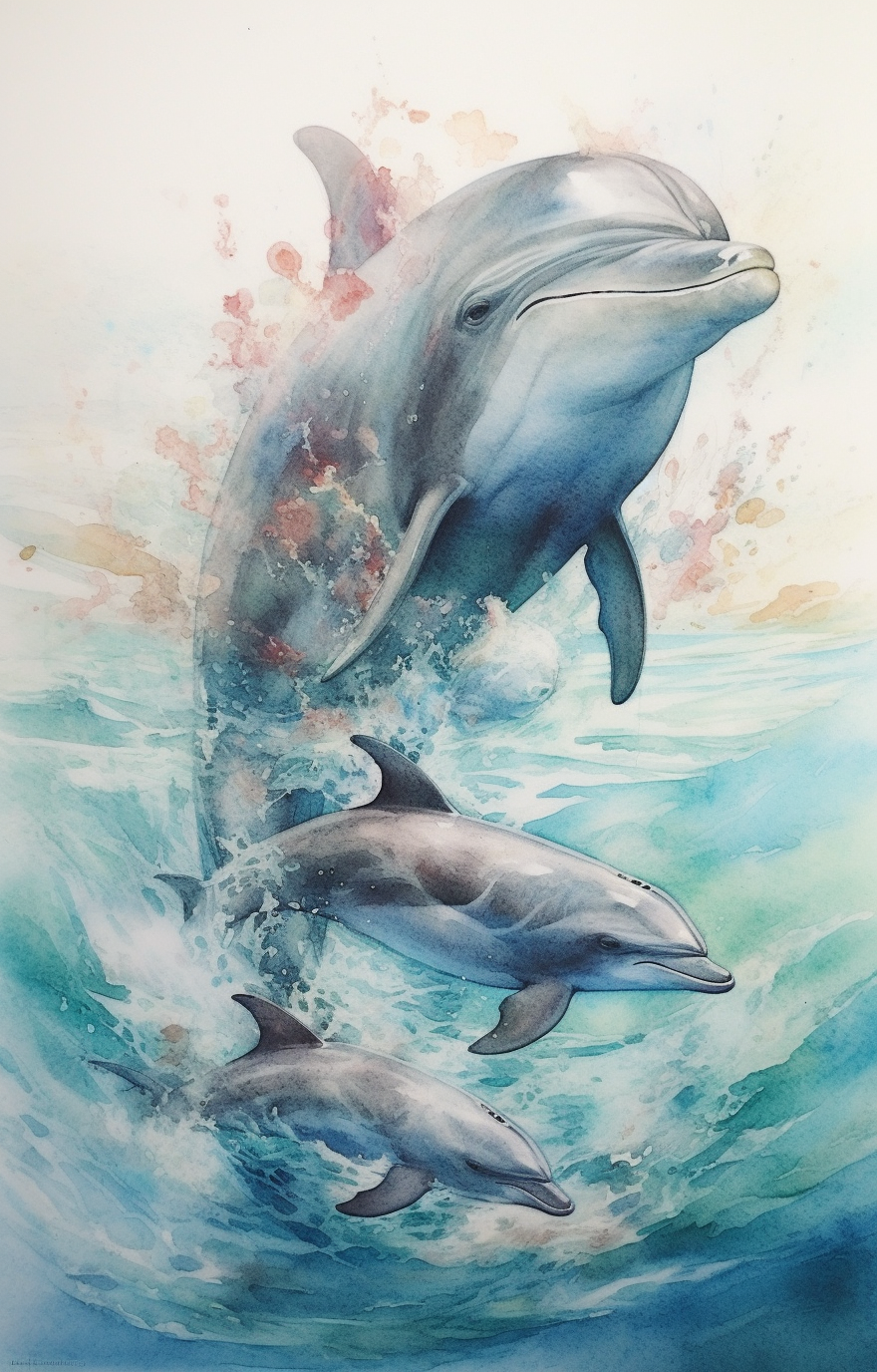Three Dolphin Collage Diamond Art Kit