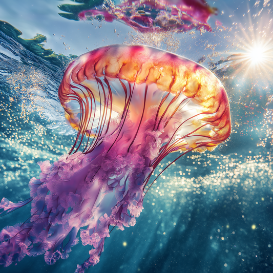 Vibrant Underwater Jelley Fish Diamond Art Kit