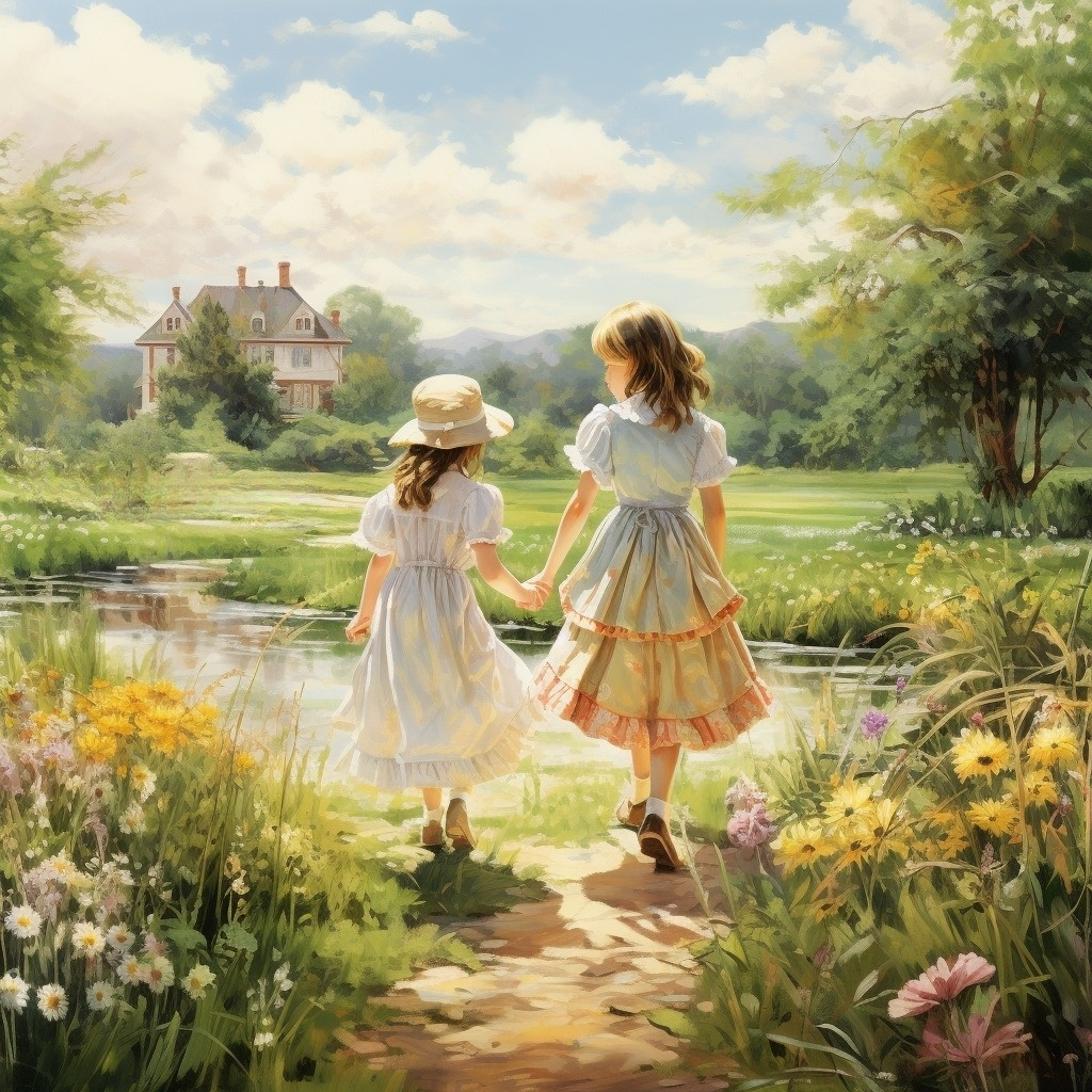 Sisters By The Pond Diamond Art Kit