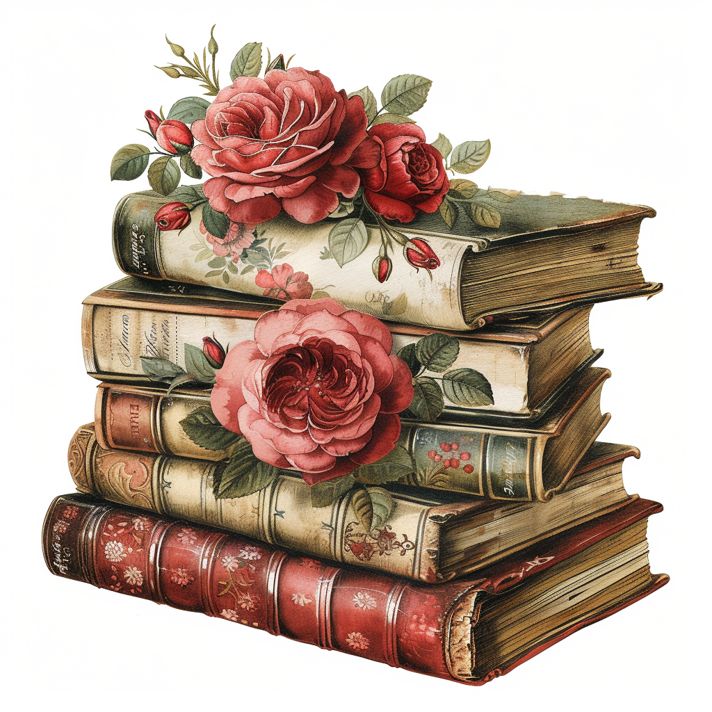 Old Books And Roses Diamond Art Kit