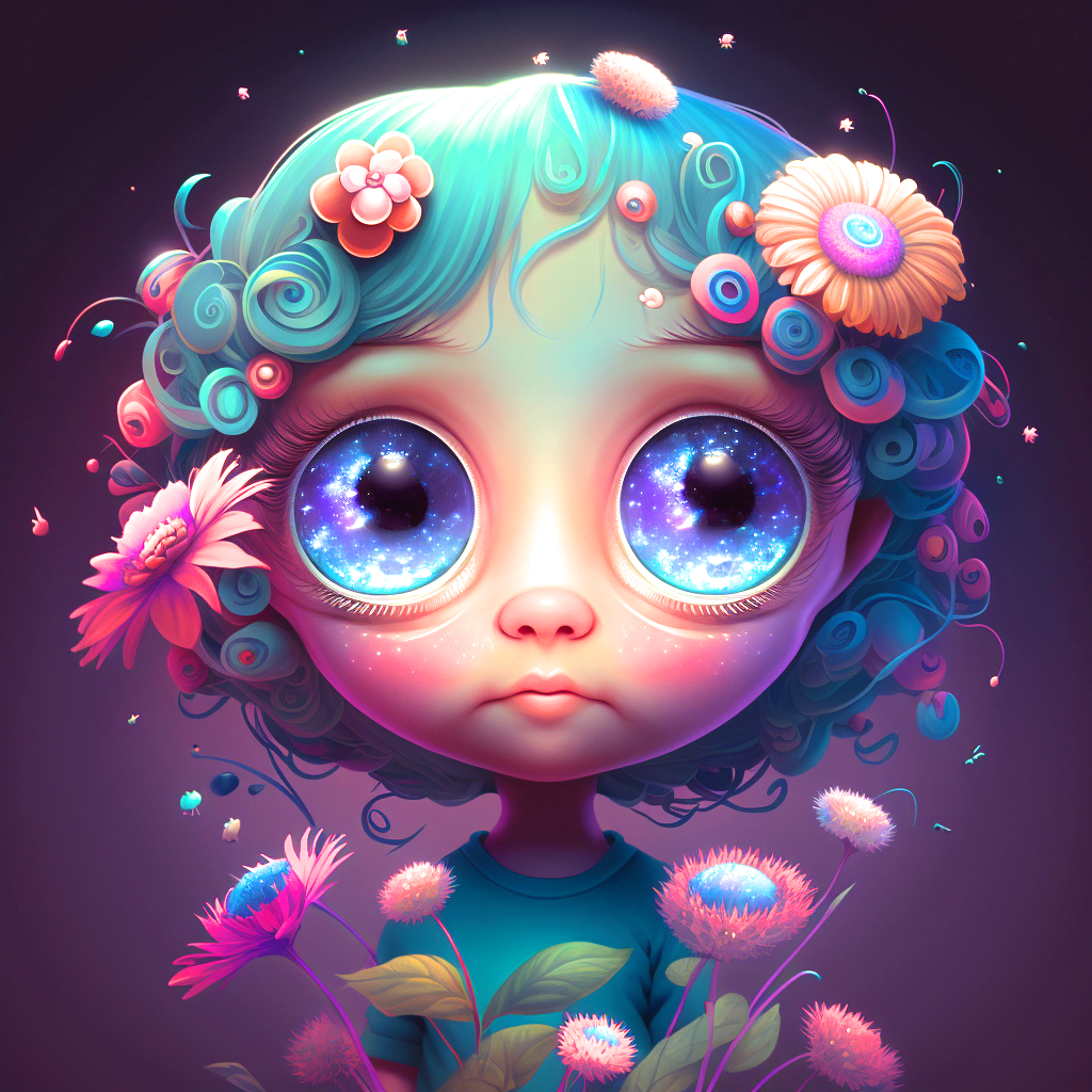 Wide Eye Flower Girl Diamond Art Kit