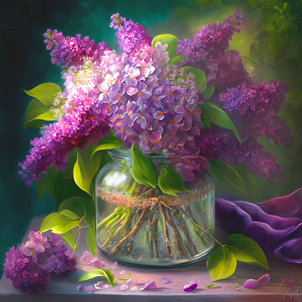 Jar Vase Lilacs Diamond Art Kit