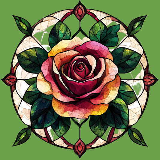 Pink Yellow Abstract Rose Diamond Art Kit