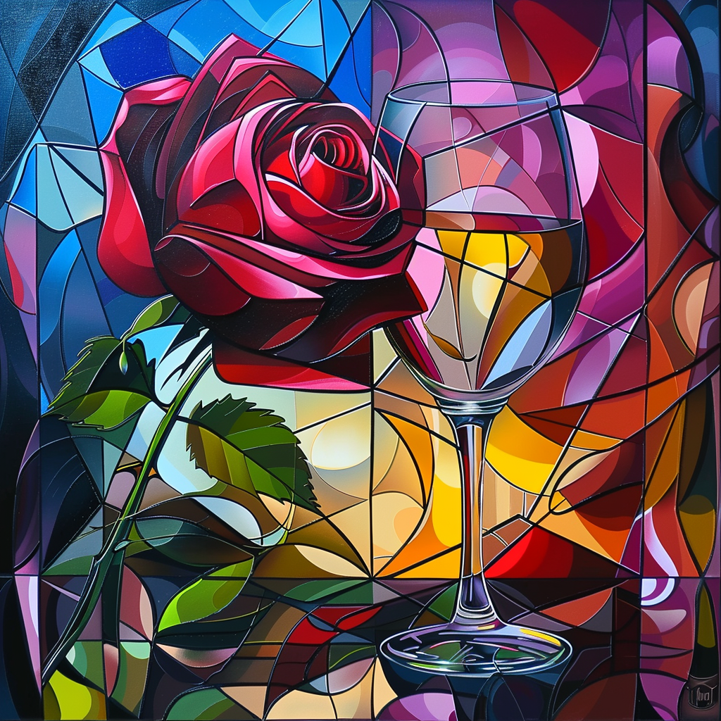Abstract Rose And Wine Diamond Art Kit