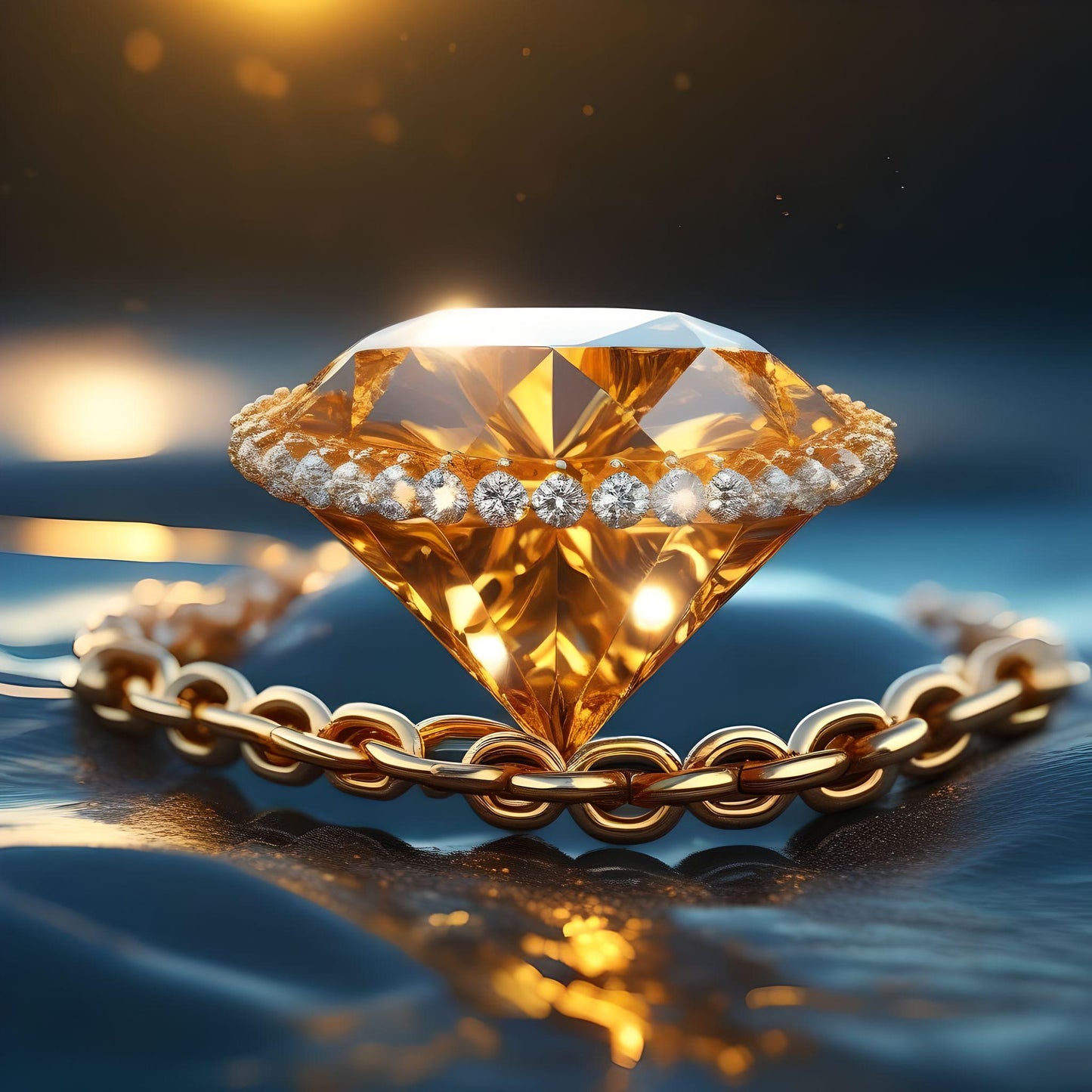 Yellow Diamond Chain Diamond Art Kit