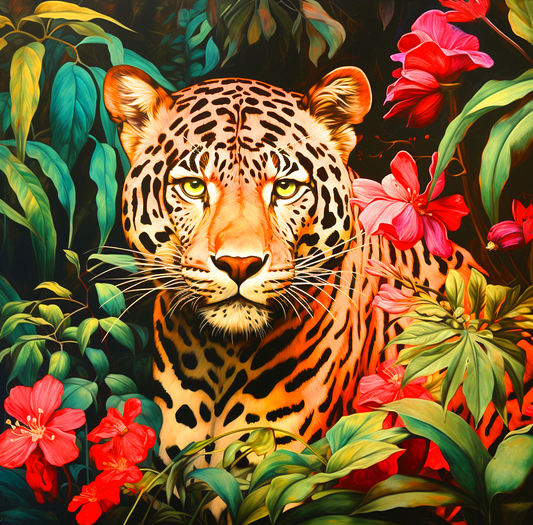 Yellow Eye Leopard Diamond Art Kit