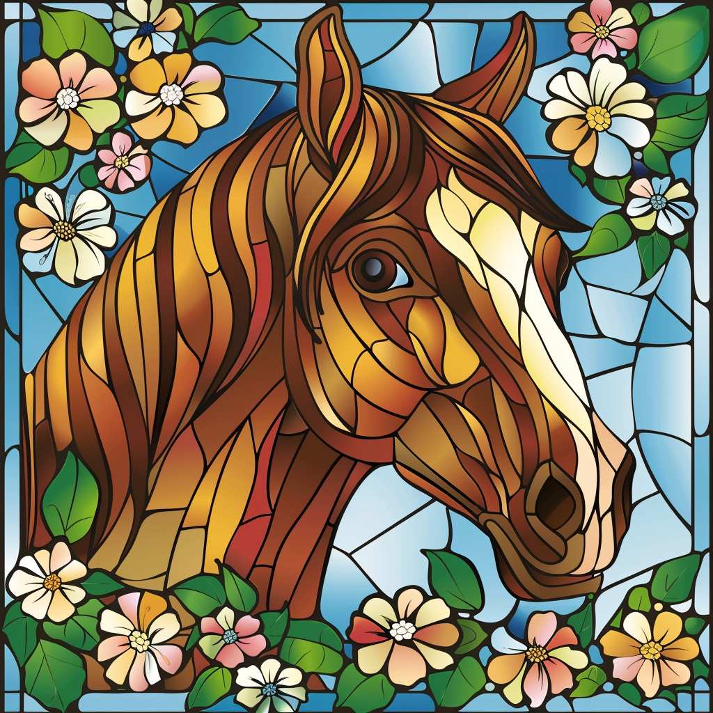 Brown Hose Abstract Flowers Diamond Art Kit
