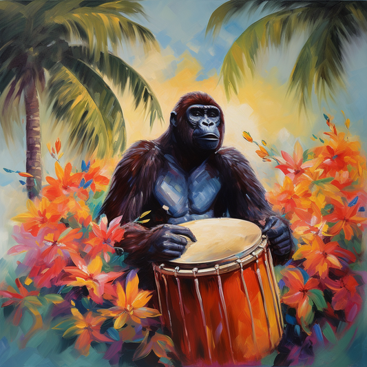 Bongo Drum Gorilla Diamond Art Kit