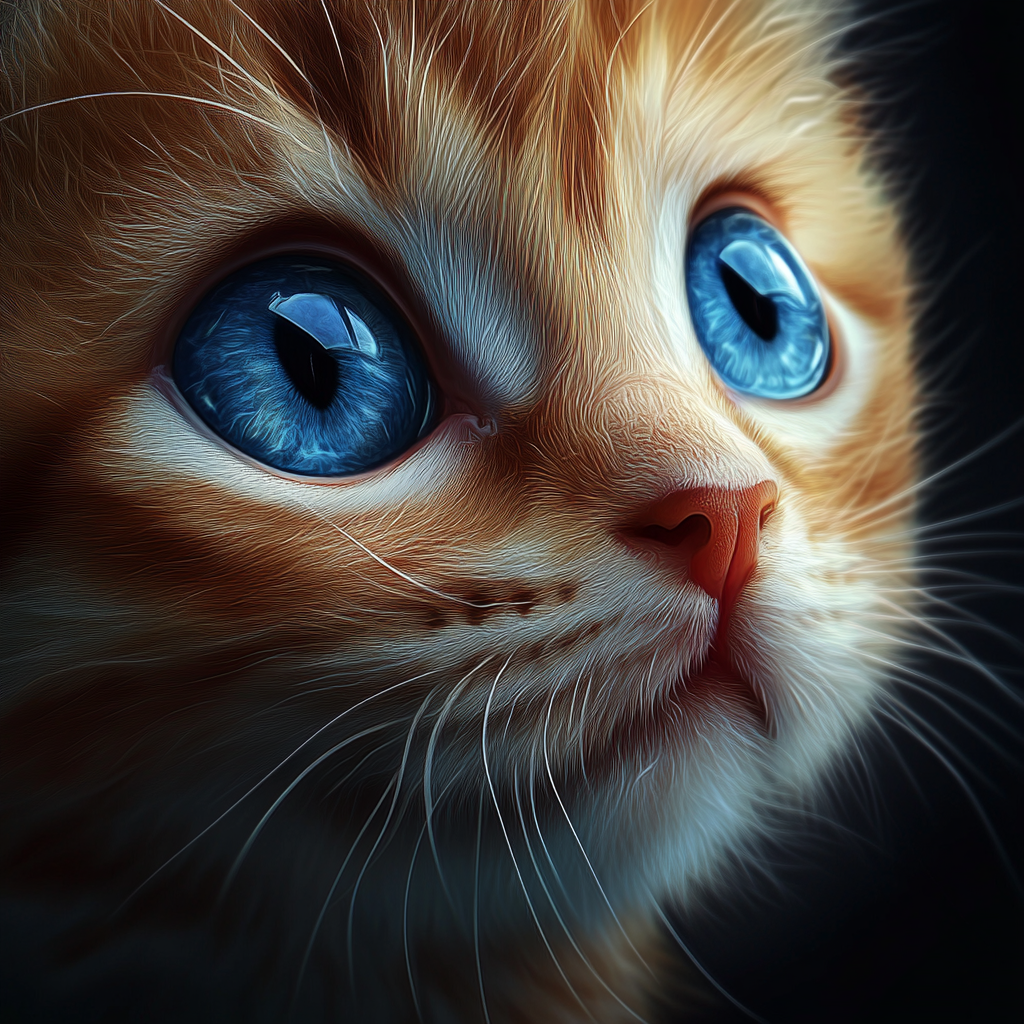 Close Up Blue Eyed Little Kitten Diamond Art Kit