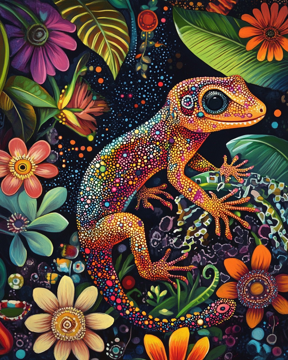 Colorful Spot Gecko Diamond Art Kit