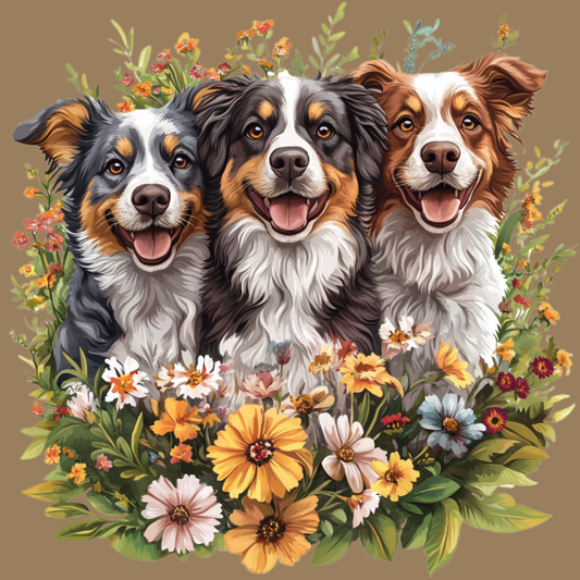 Three Australian She Phers Leaves And Flowers Diamond Art Kit