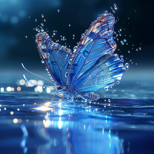 Blue Crystal Butterfly Diamond Art Kit