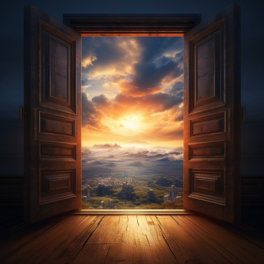 Wooden Door Sunset Diamond Art Kit