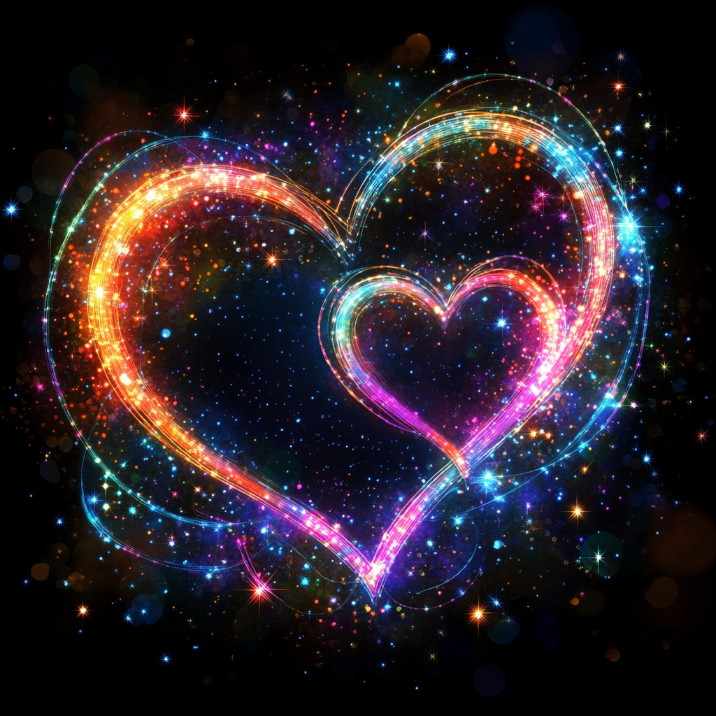 Double Glowing Hearts Diamond Art Kit