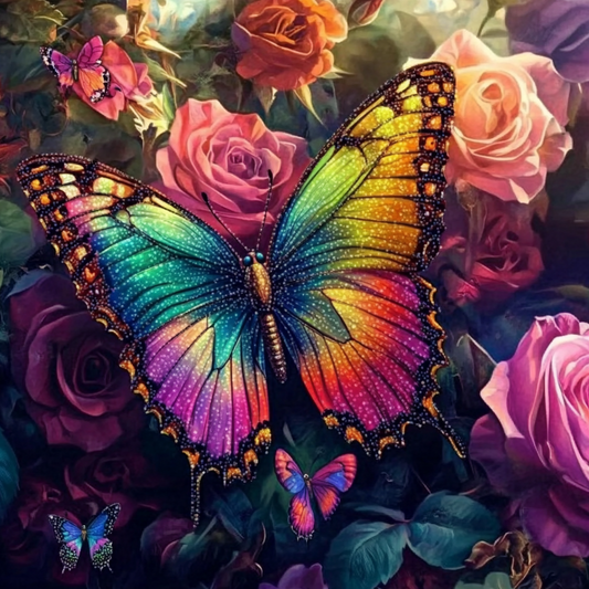 Speckled Rainbow Butterfly Diamond Art Kit