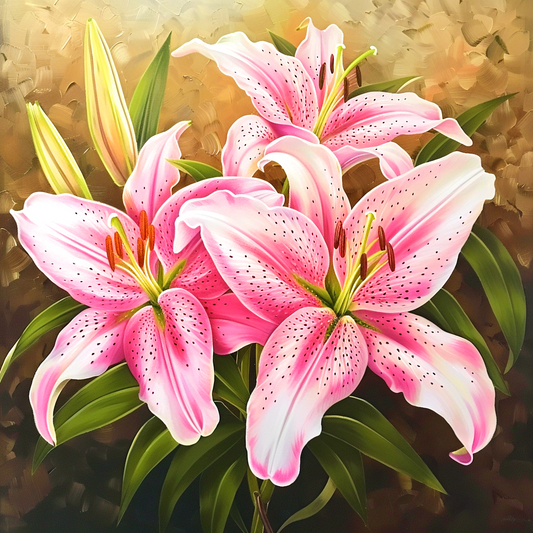 Three Stargazer Lilies Diamond Art Kit