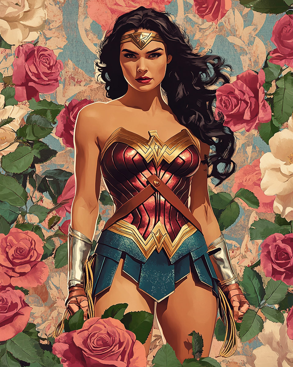 Wonderwoman Roses Diamond Art Kit
