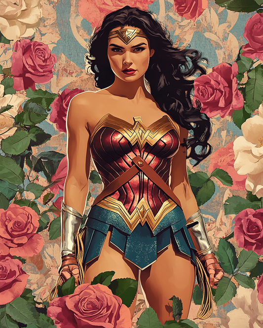 Wonderwoman Roses Diamond Art Kit