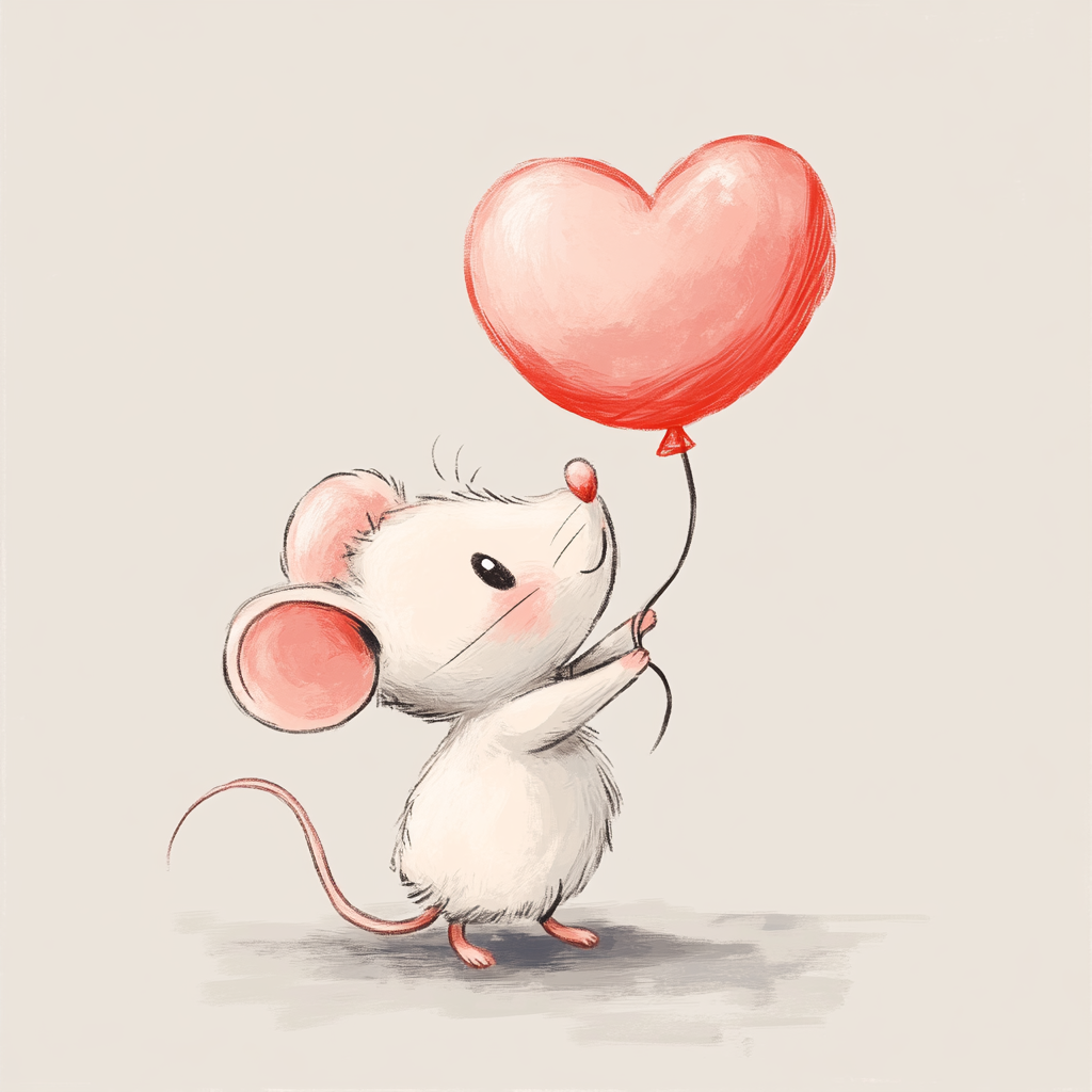 Little Mouse And Balloon Diamond Art Kit