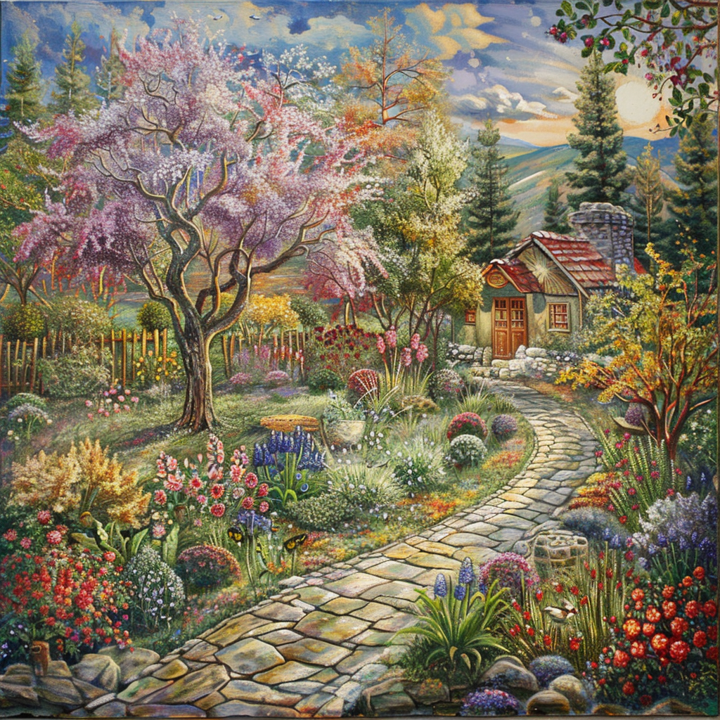 Spring Garden By The Path Diamond Art Kit