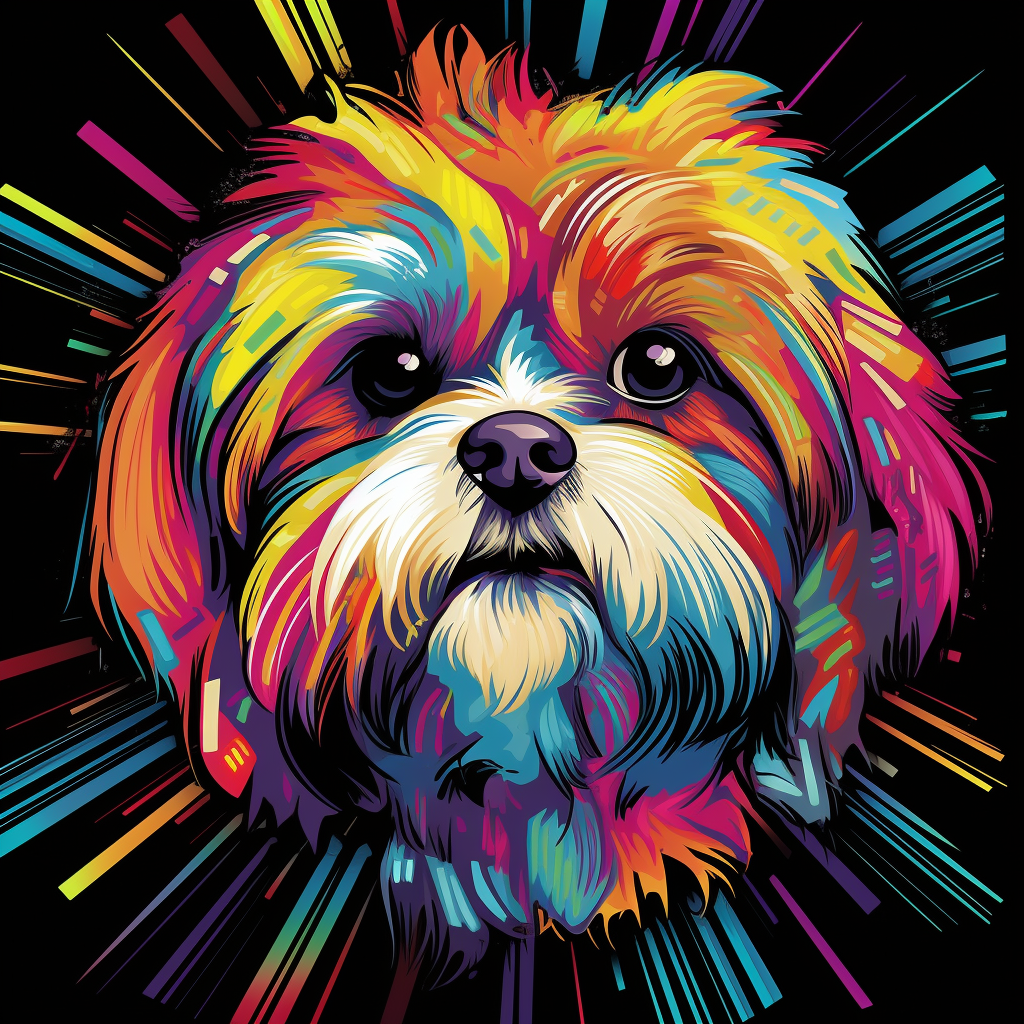 Shih Tzu Colorful Abstract Diamond Art Kit