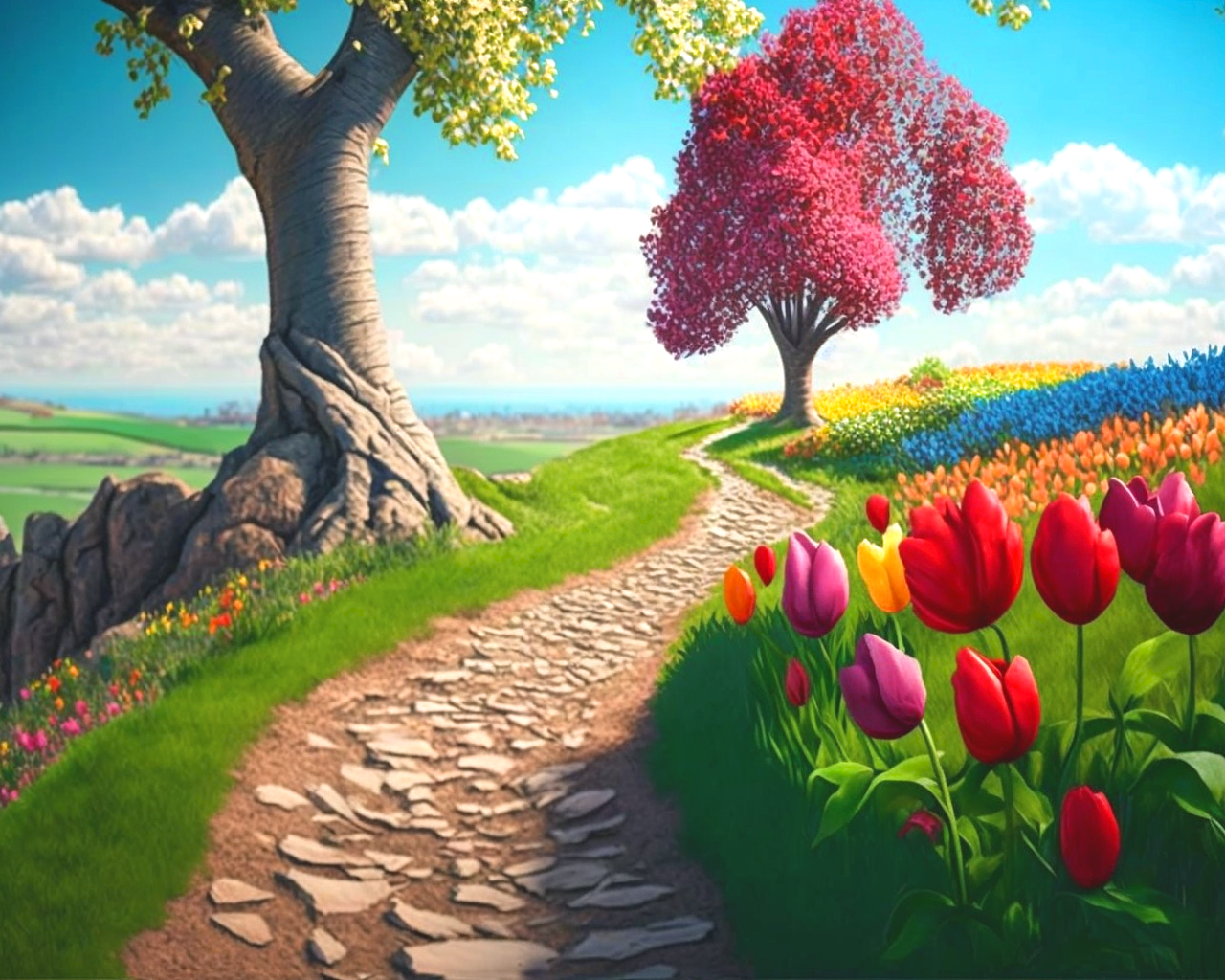 Tulip Tree Pathway Diamond Art Kit