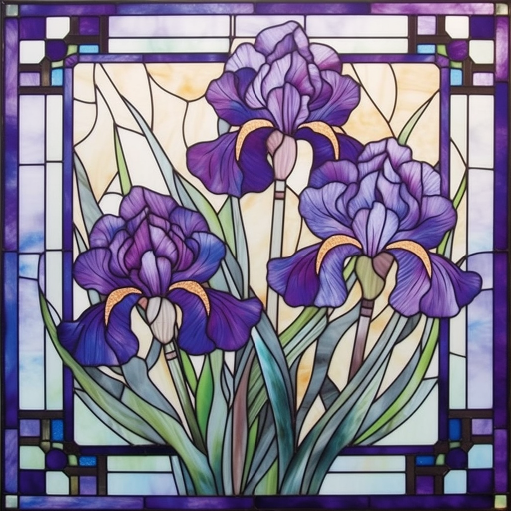 Abstract Purple Iris Square Diamond Art Kit