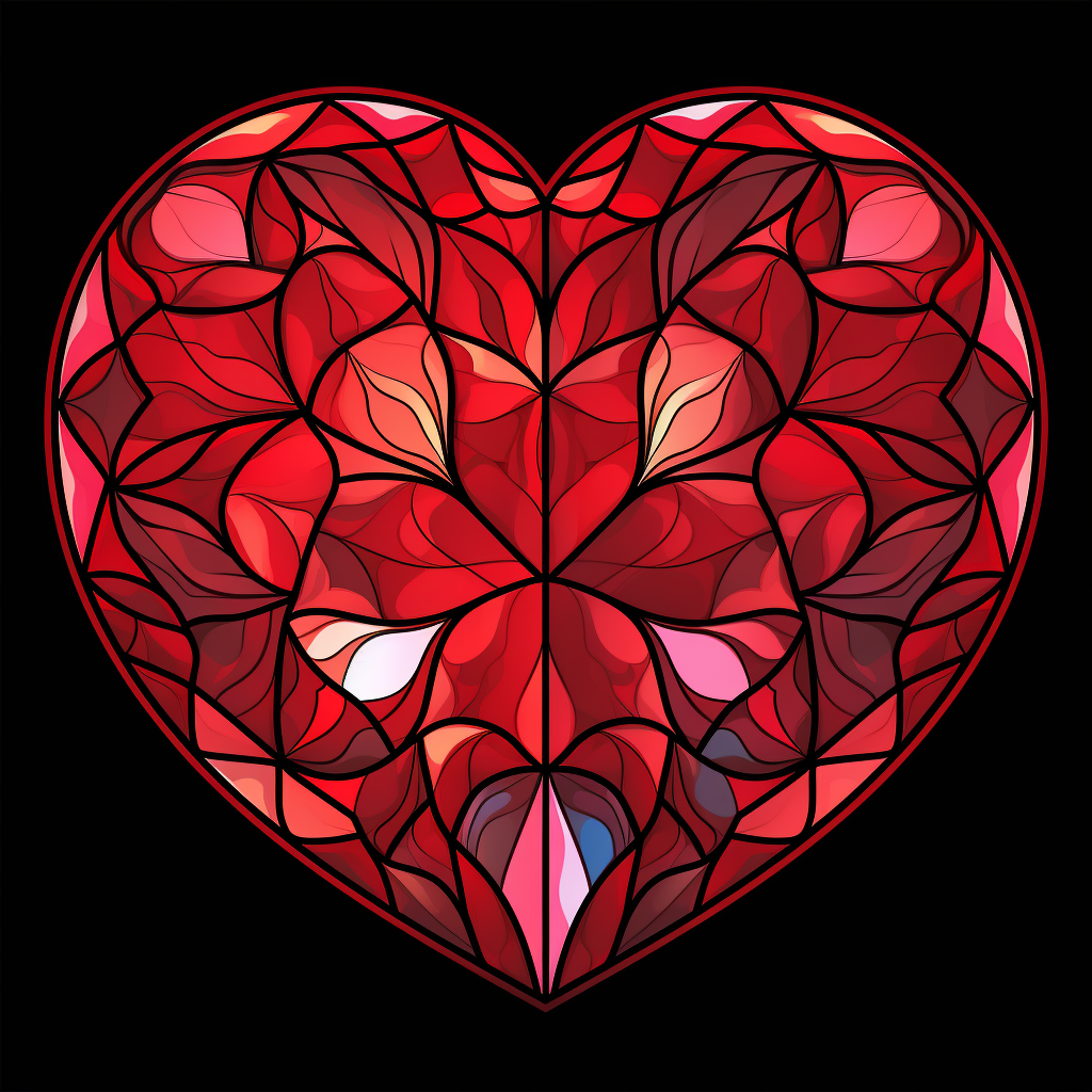 Shades Of Red Abstract Heart Diamond Art Kit