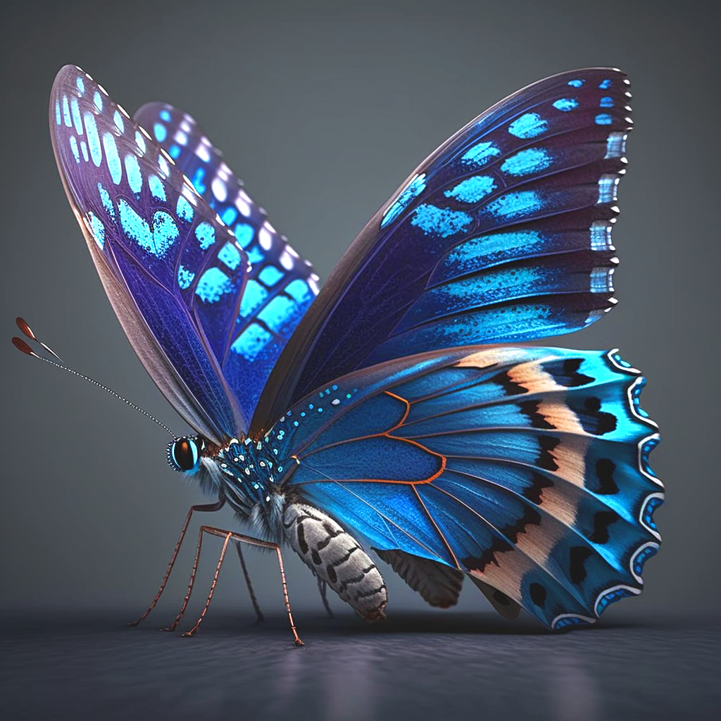 Standing Blue Butterfly Diamond Art Kit