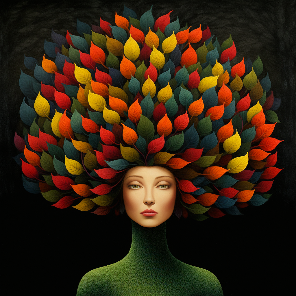 Leaf Head Woman Diamond Art Kit