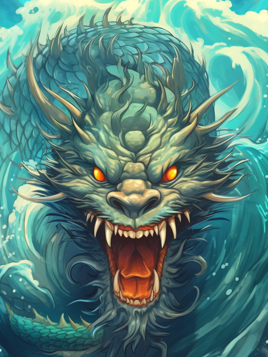 Green Chinese Dragon Diamond Art Kit