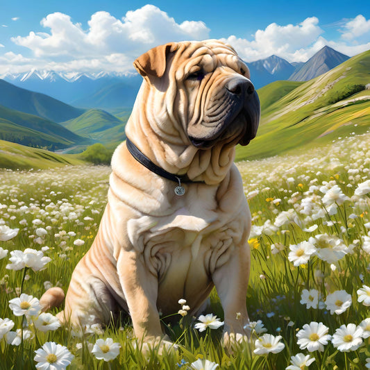 Chinese Sharpei Meadow Diamond Art Kit