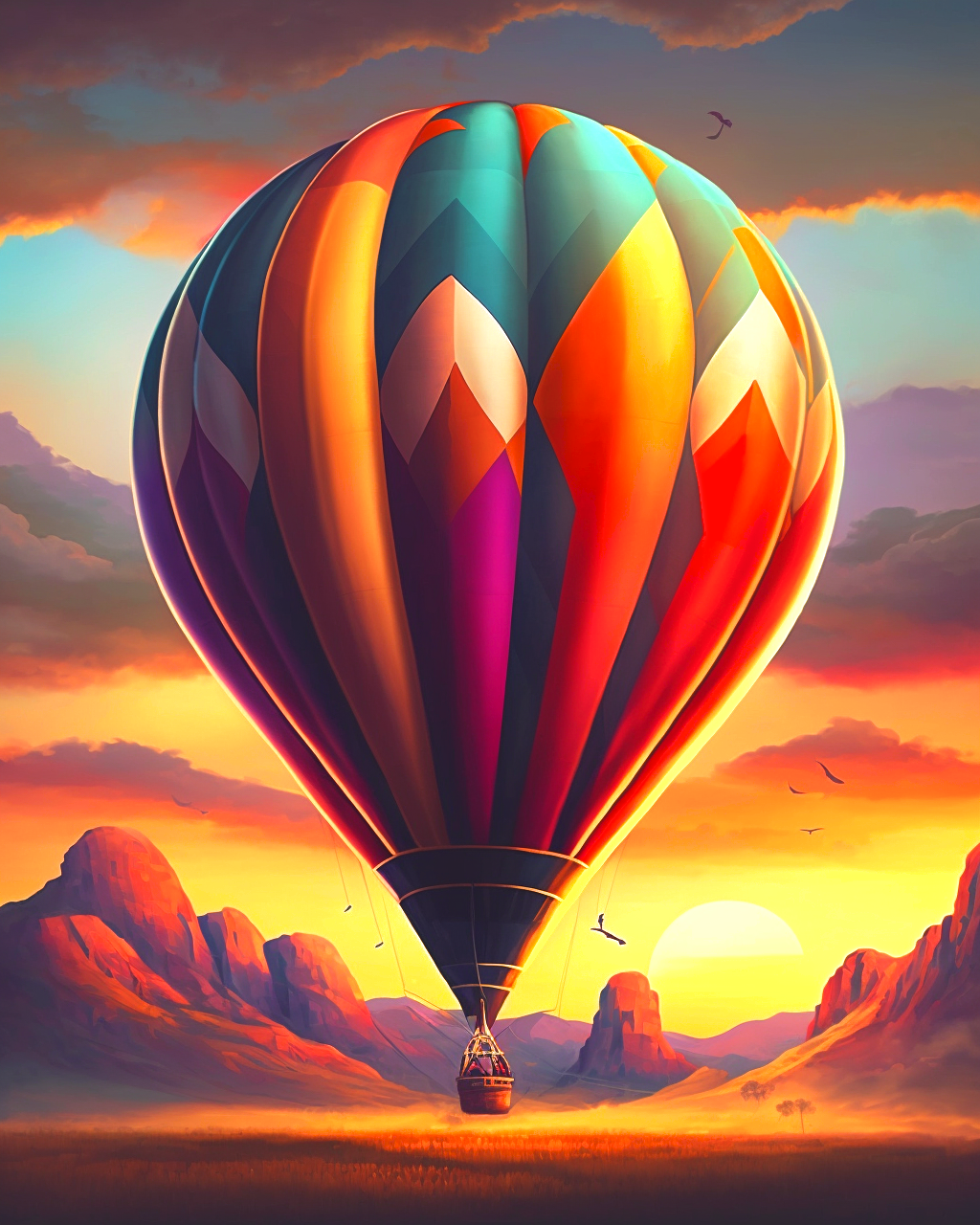 Sunset Hot Air Balloon Diamond Art Kit