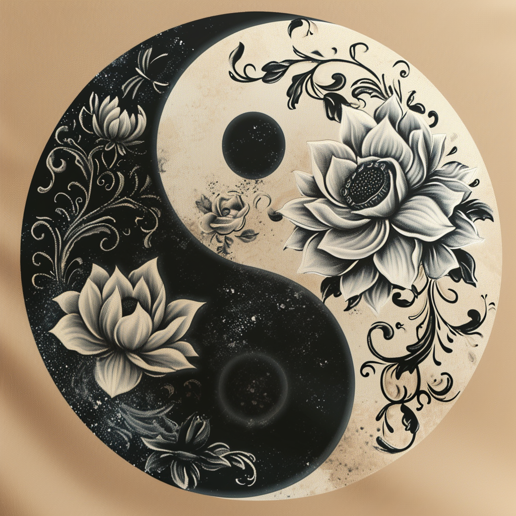 Neutral Colors Yin Yang Diamond Art Kit