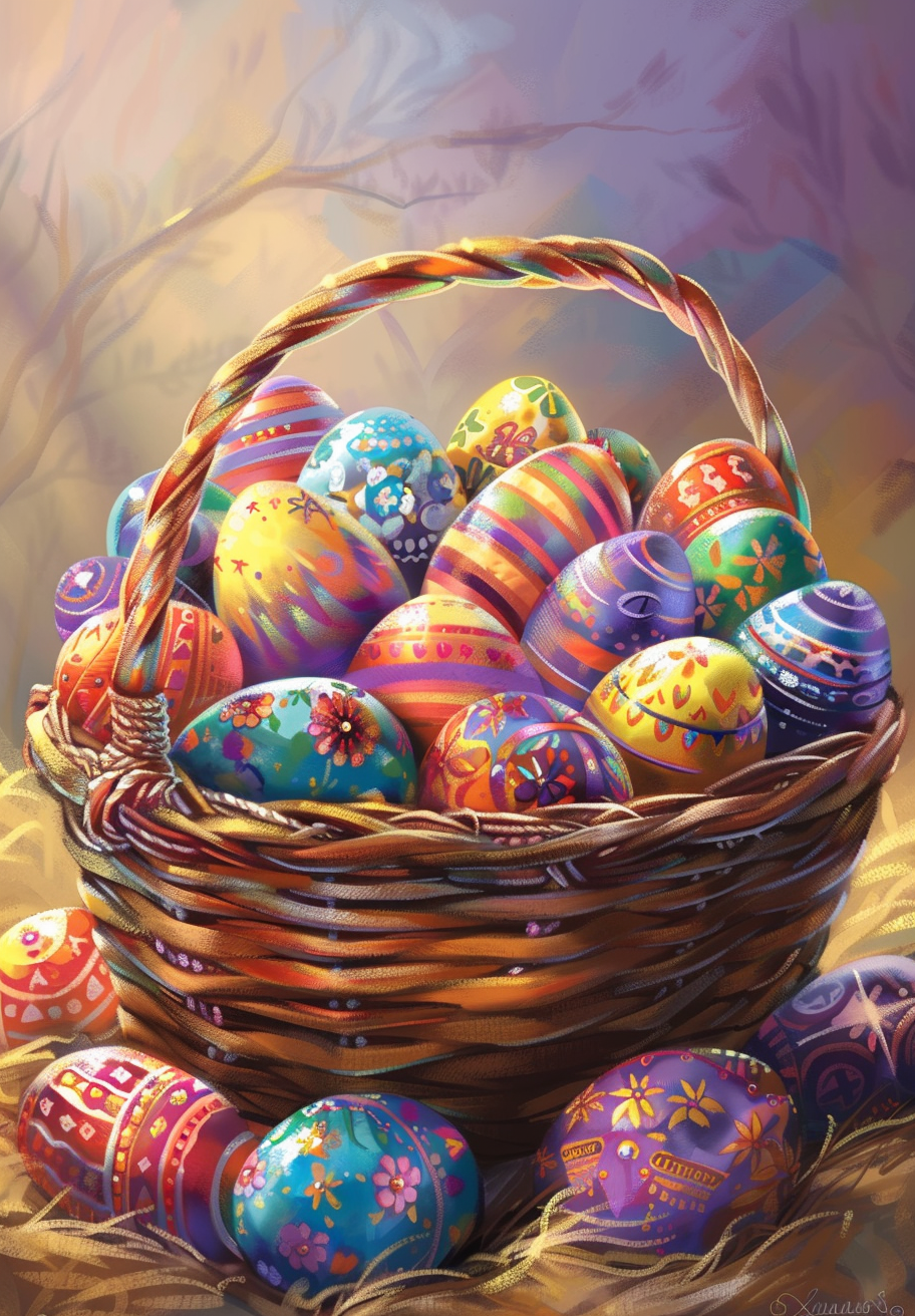 Easter Basket In Straw Diamond Art Kit