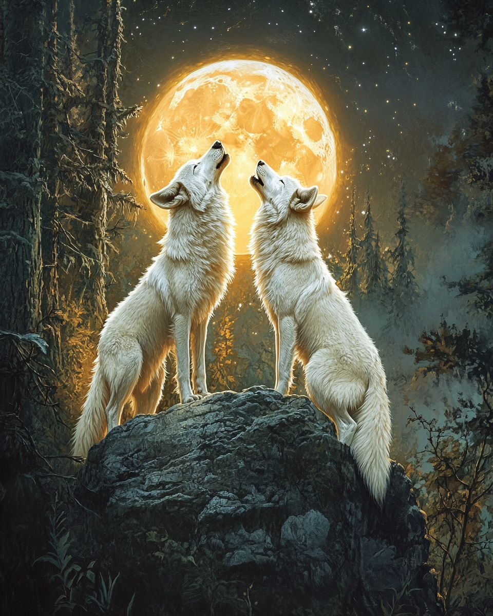Wolves On The Rock Diamond Art Kit