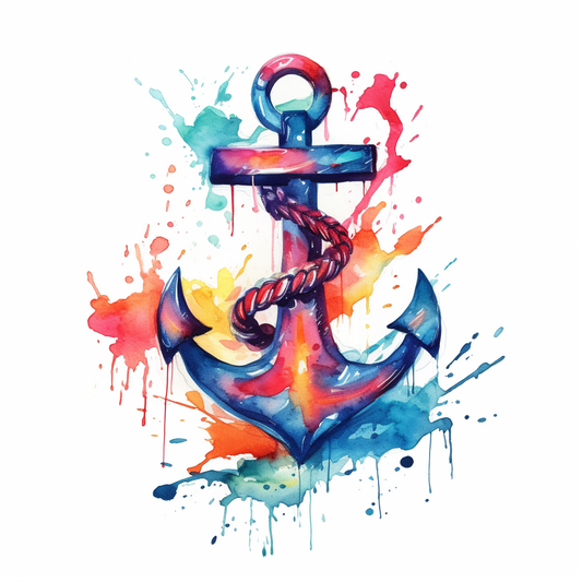 Watercolor Anchor Diamond Art Kit