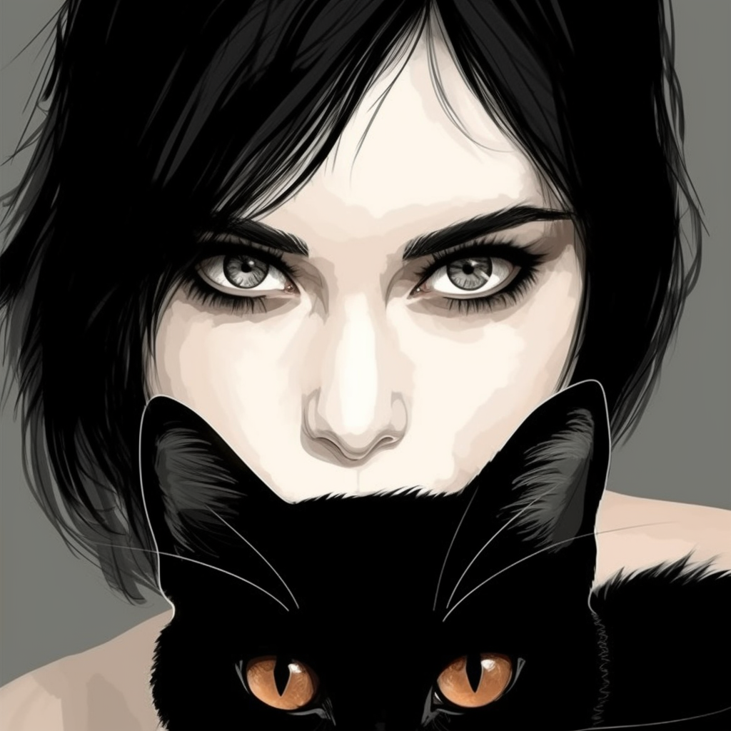 Girl And Cat Eyes Diamond Art Kit