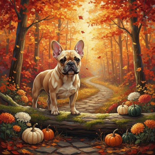 Autumn Forest French Bulldog Diamond Art Kit