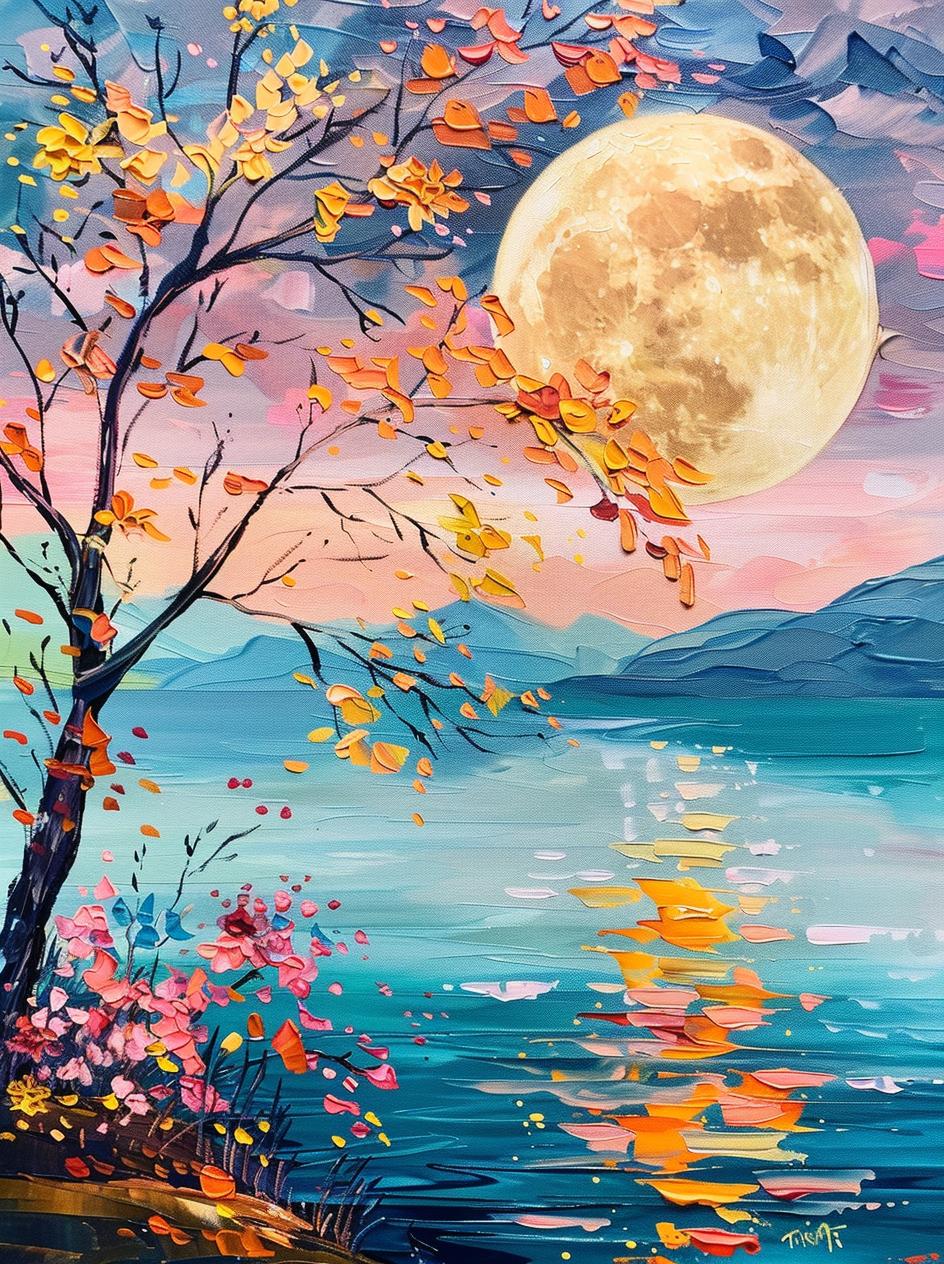 Full Moon Tree Diamond Art Kit