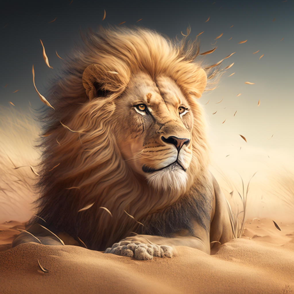 Lion In The Sand Diamond Art Kit