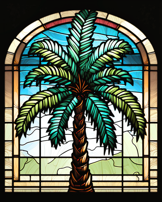 Palm Tree Abstract Panel Diamond Art Kit
