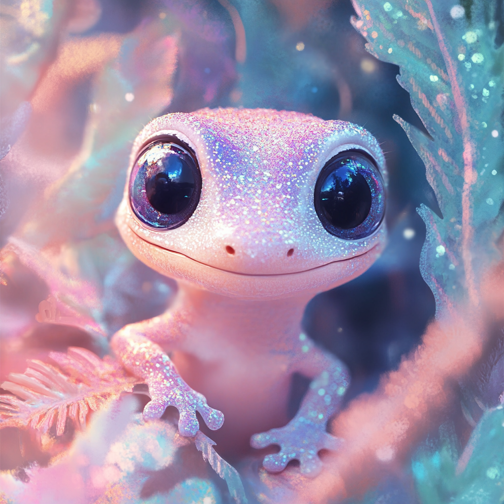 Pink Shimmery Baby Gecko Diamond Art Kit