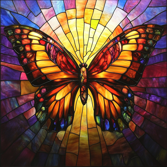 Glowing Background Abstract Butterfly Diamond Art Kit