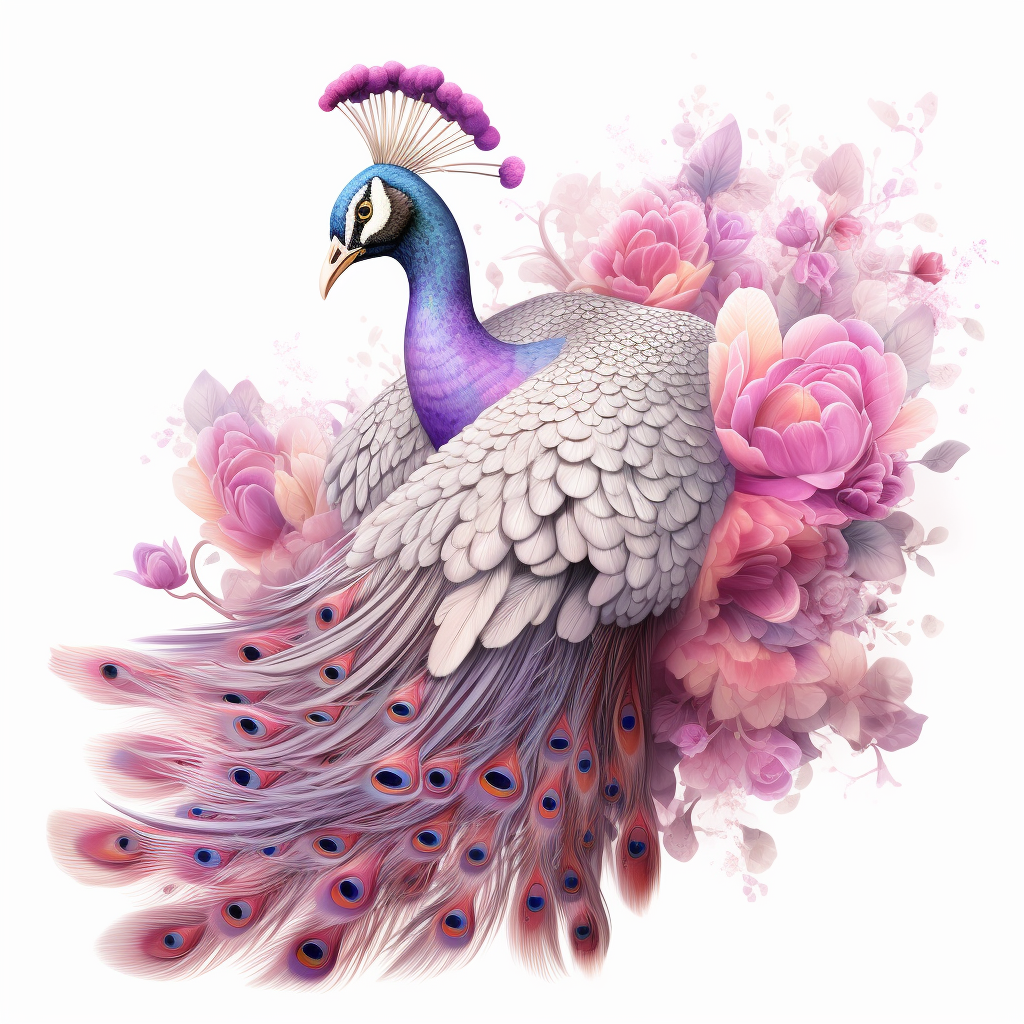 Pink Purple Peacock Diamond Art Kit