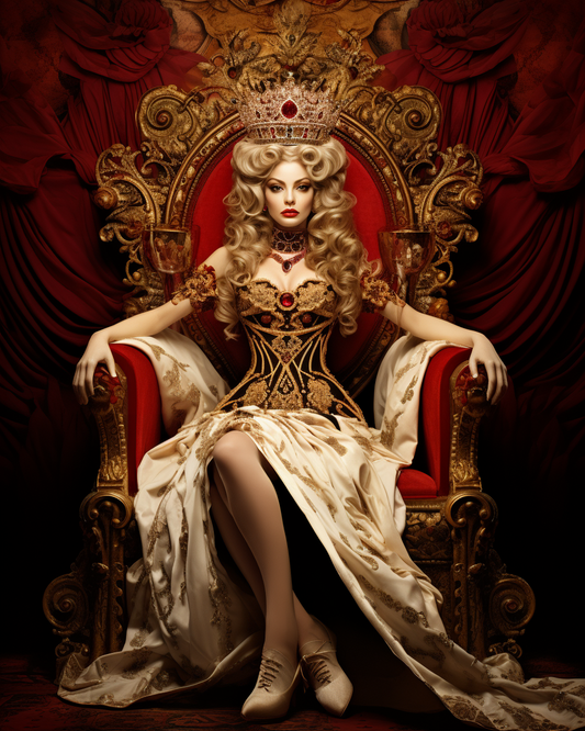 Gold Thrown Queen Diamond Art Kit