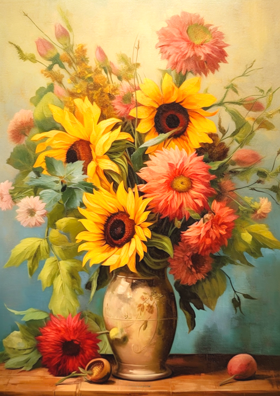 Sunflower Bouquet In A Vase Diamond Art Kit